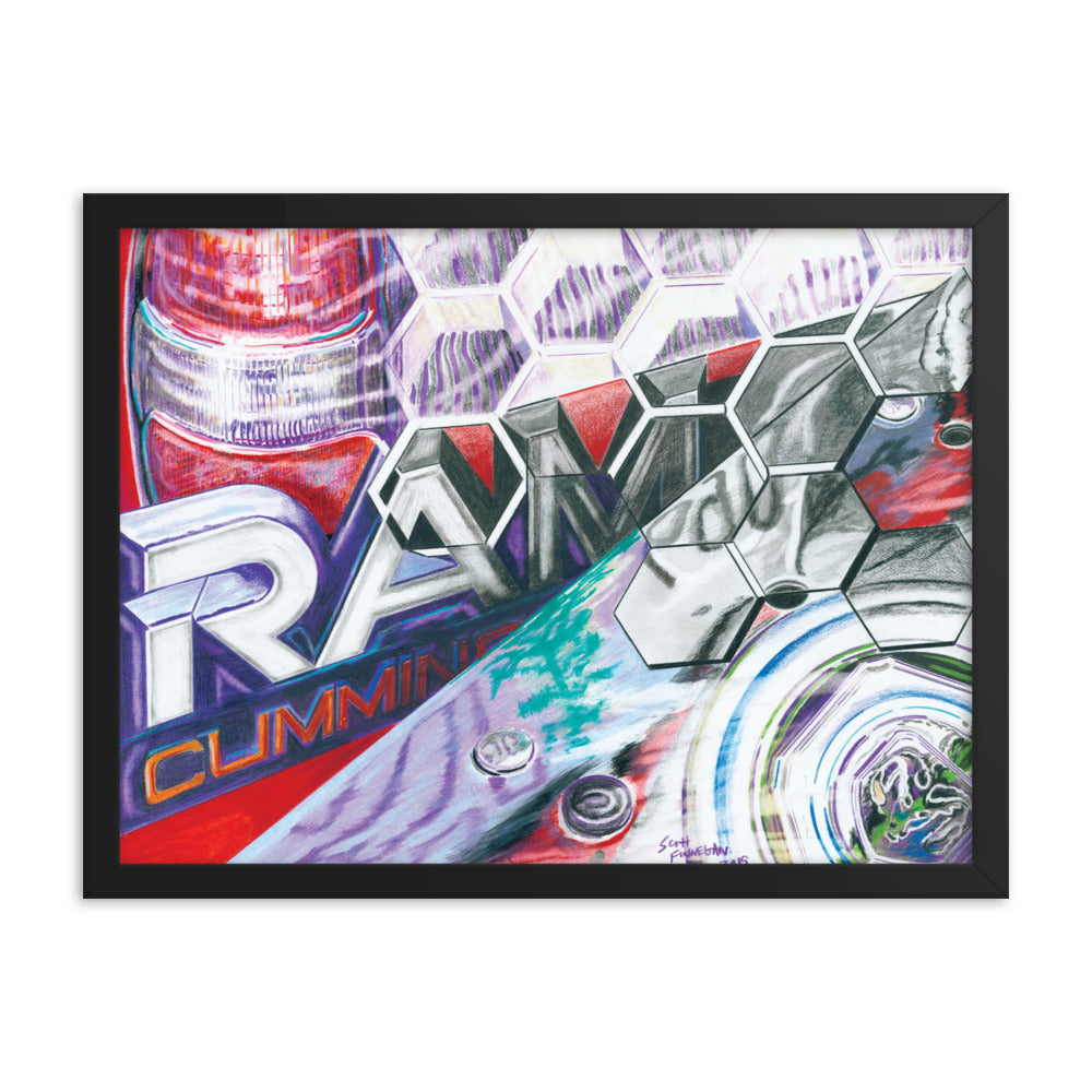 Framed Art Print - Dodge Ram