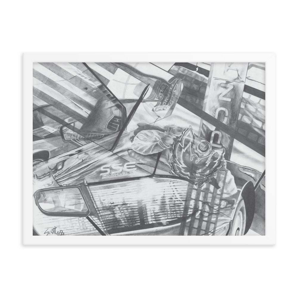 Framed Art Print - Pontiac Bonneville v2