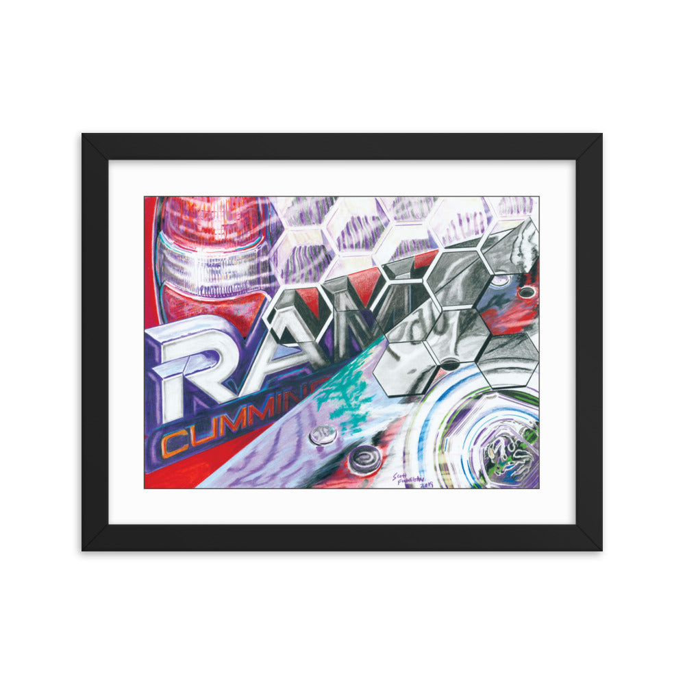 Framed Art Print - Dodge Ram