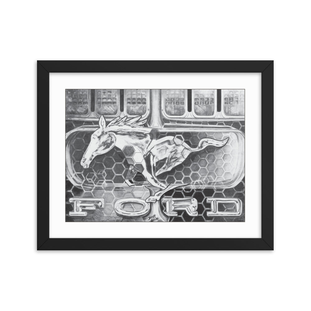 Framed Art Print - Ford Mustang