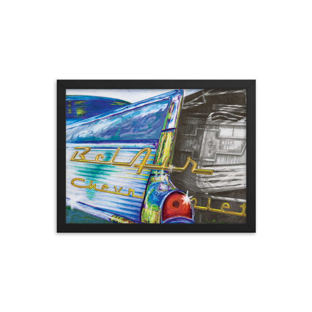 Framed Art Print - Chevy Bel Air