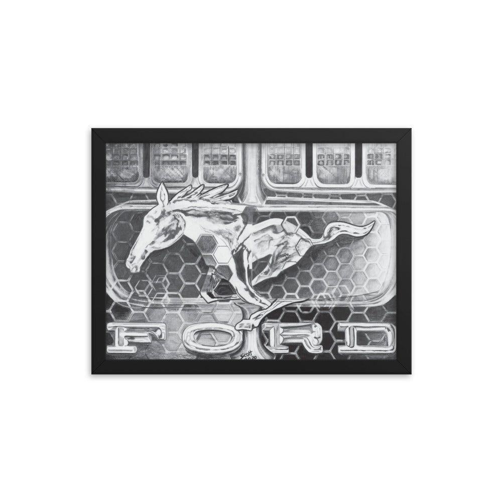 Framed Art Print - Ford Mustang