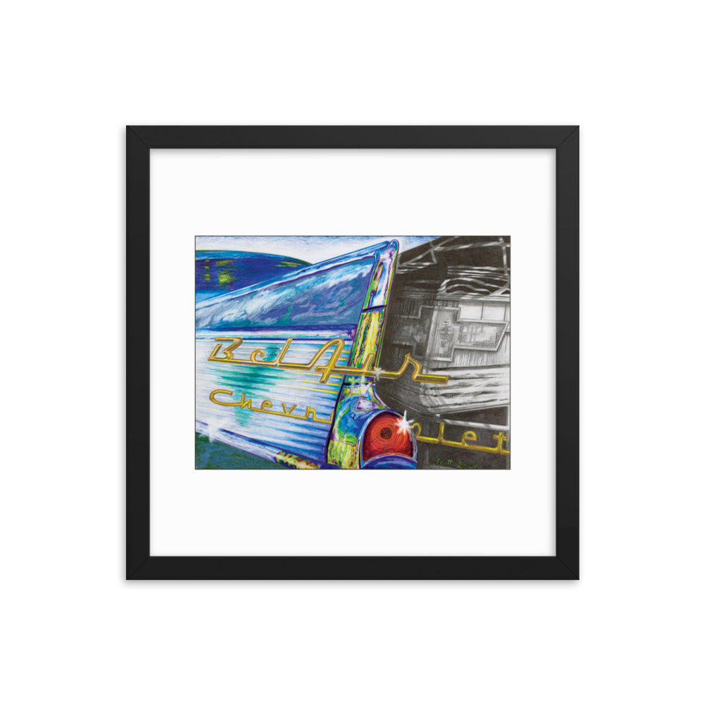 Framed Art Print - Chevy Bel Air