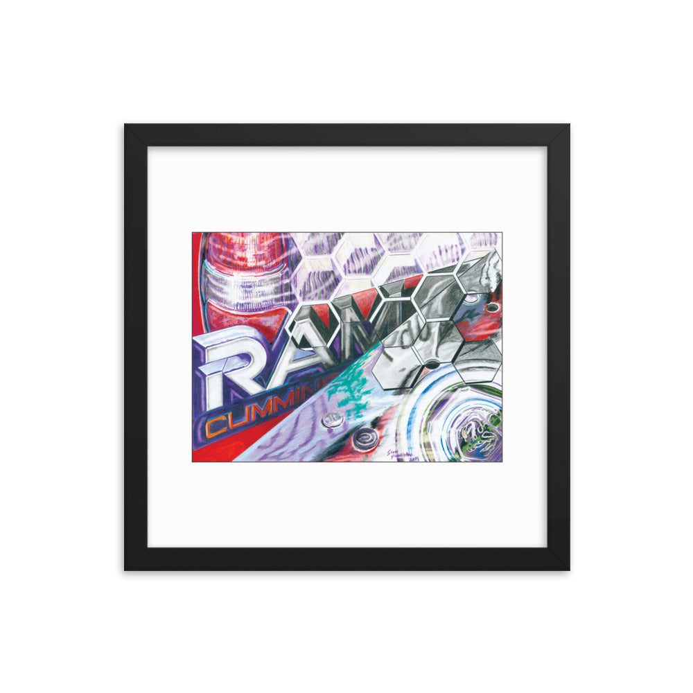 Framed Art Print - Dodge Ram