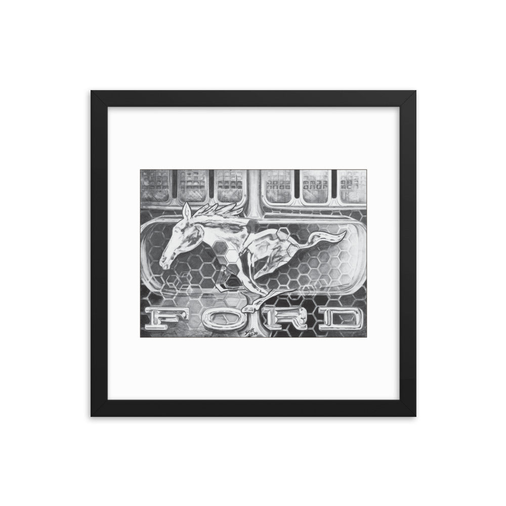 Framed Art Print - Ford Mustang