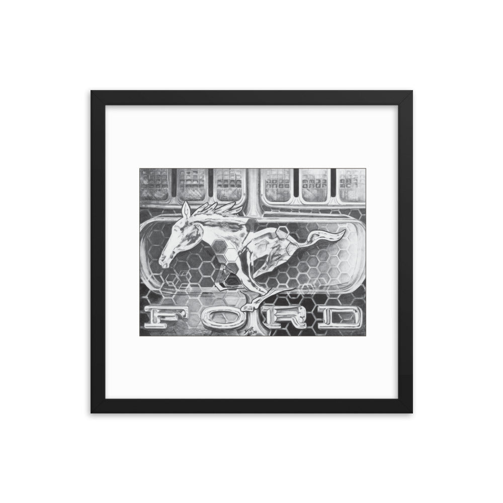 Framed Art Print - Ford Mustang