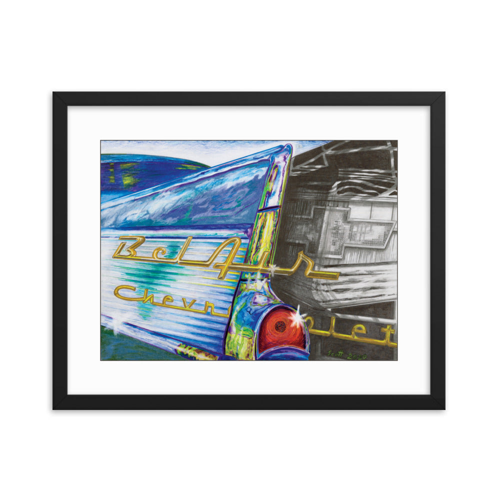 Framed Art Print - Chevy Bel Air