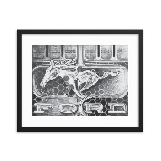 Framed Art Print - Ford Mustang