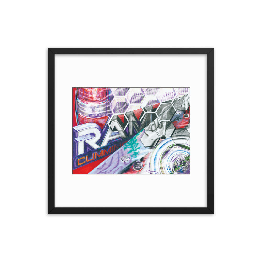 Framed Art Print - Dodge Ram