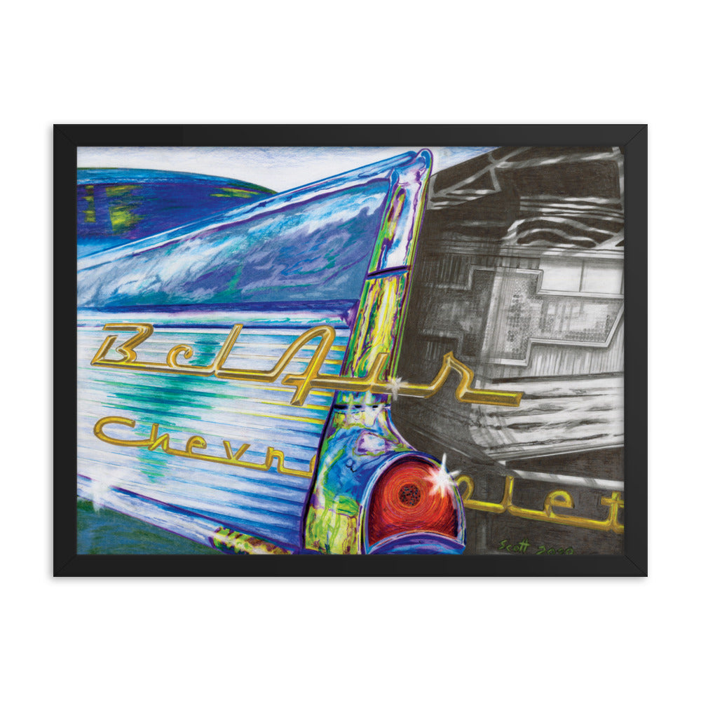 Framed Art Print - Chevy Bel Air