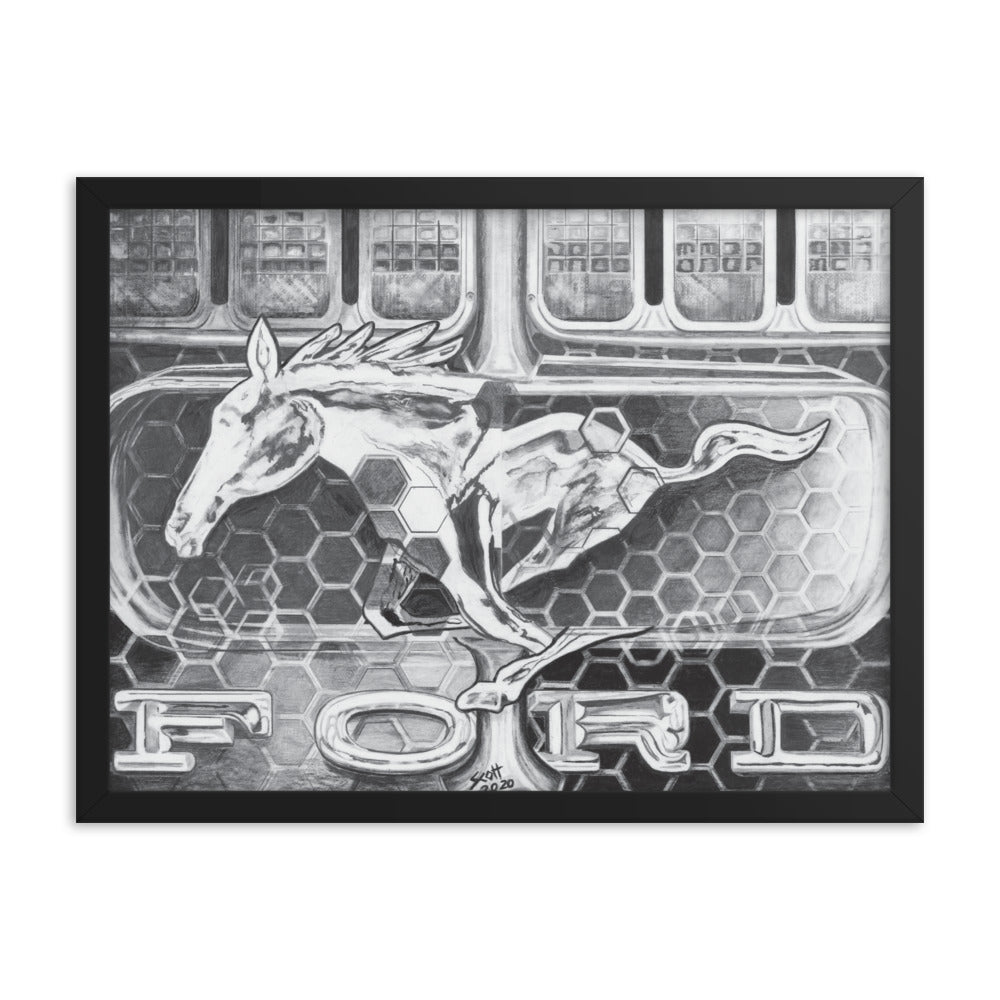 Framed Art Print - Ford Mustang