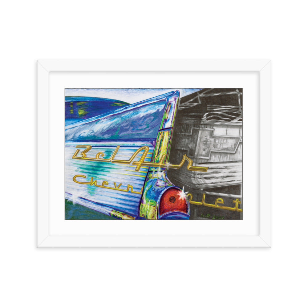 Framed Art Print - Chevy Bel Air