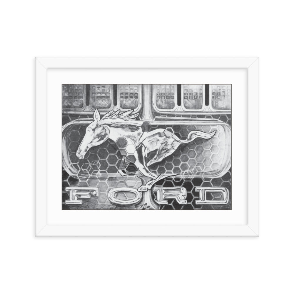 Framed Art Print - Ford Mustang