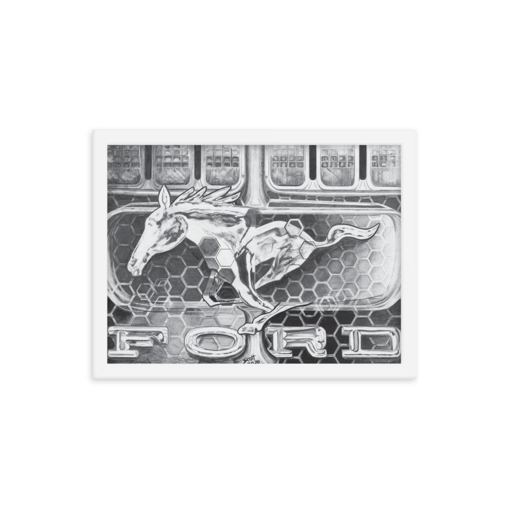 Framed Art Print - Ford Mustang