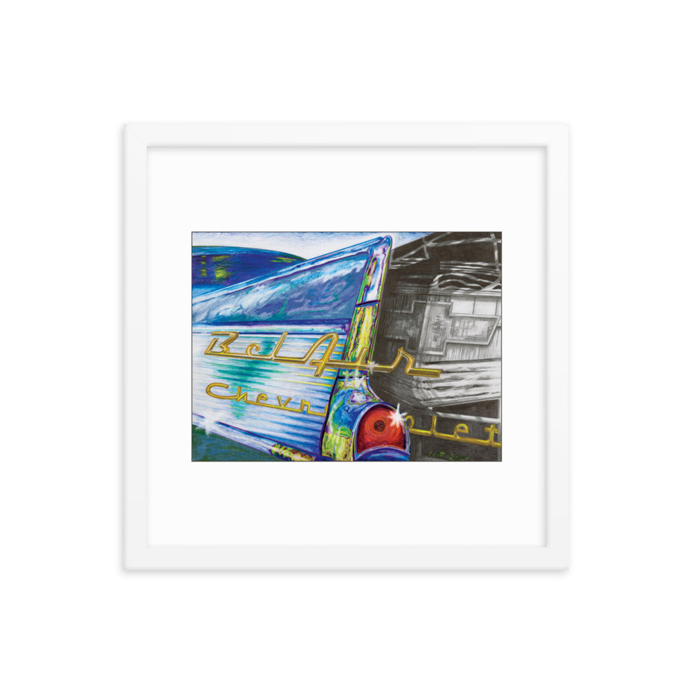 Framed Art Print - Chevy Bel Air