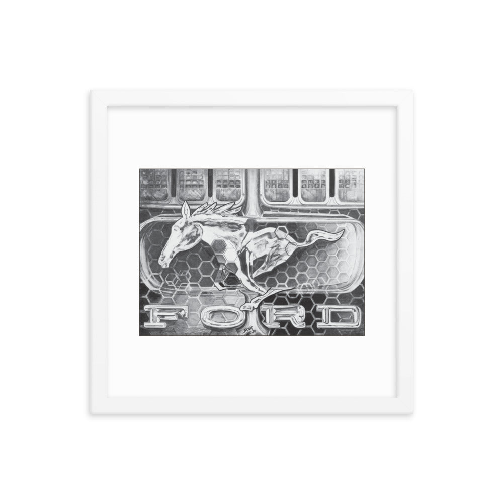 Framed Art Print - Ford Mustang