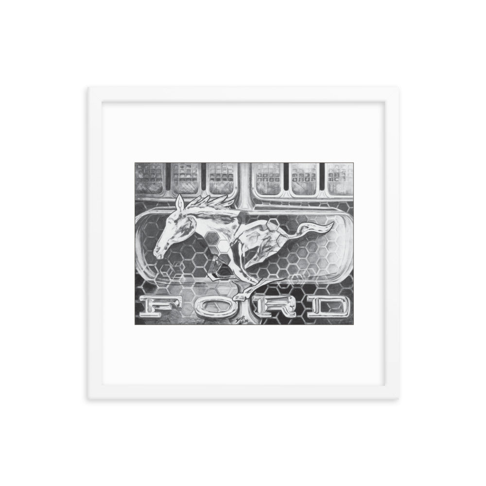 Framed Art Print - Ford Mustang