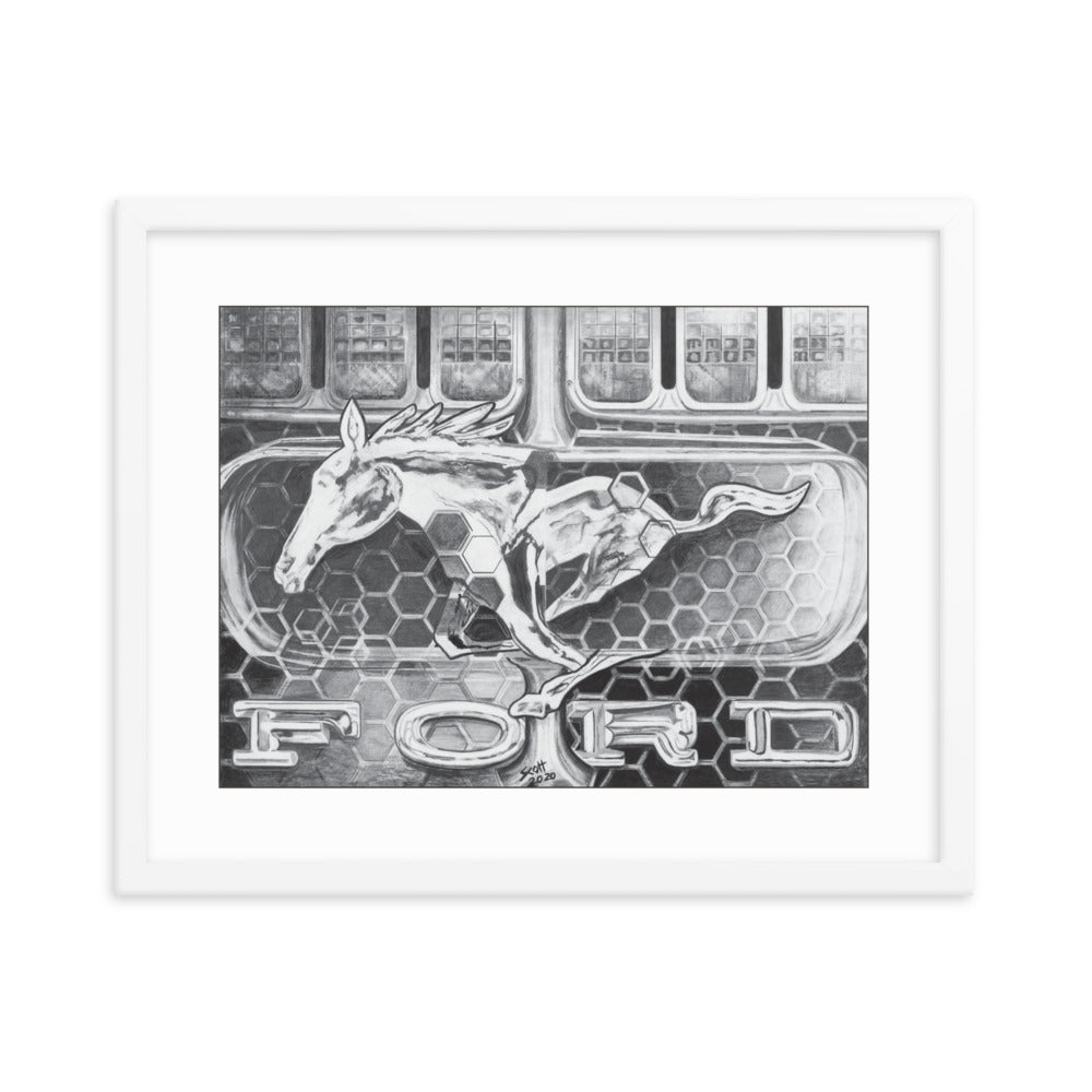 Framed Art Print - Ford Mustang