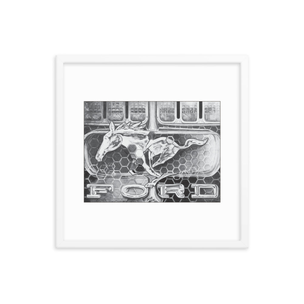 Framed Art Print - Ford Mustang