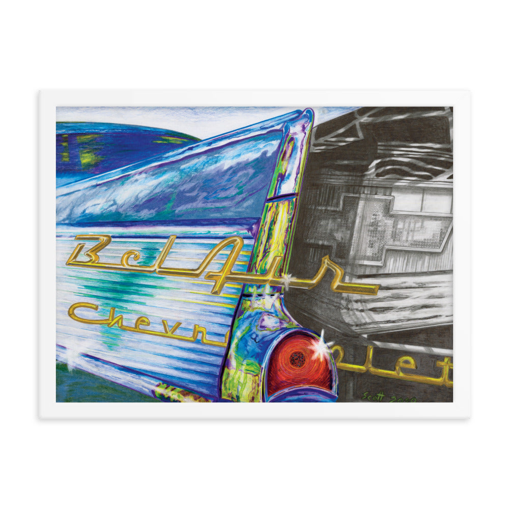 Framed Art Print - Chevy Bel Air