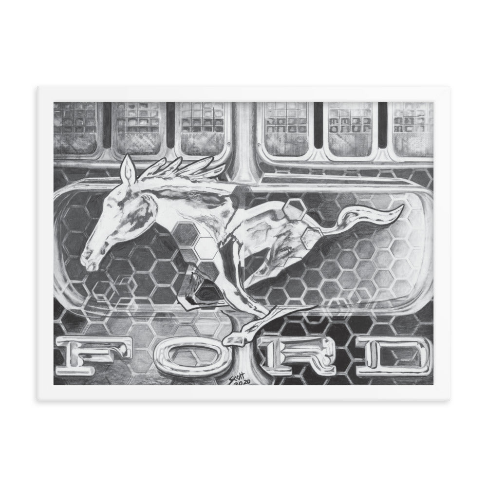 Framed Art Print - Ford Mustang