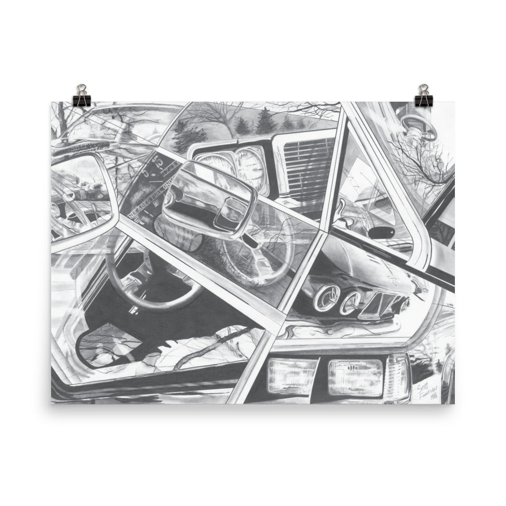 Enhanced Matte Paper Art Print - Automobile Collage