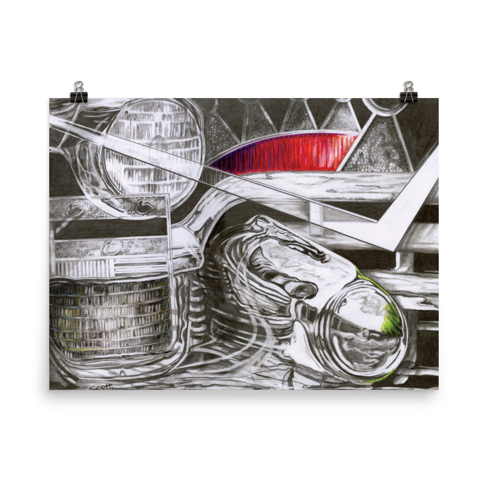 Enhanced Matte Paper Art Print - Automobile Collage